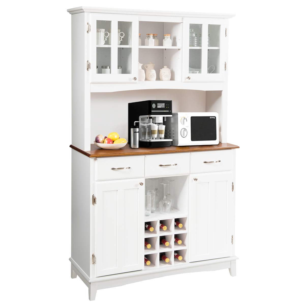 Buffet Hutch Cabinet with Wine Storage