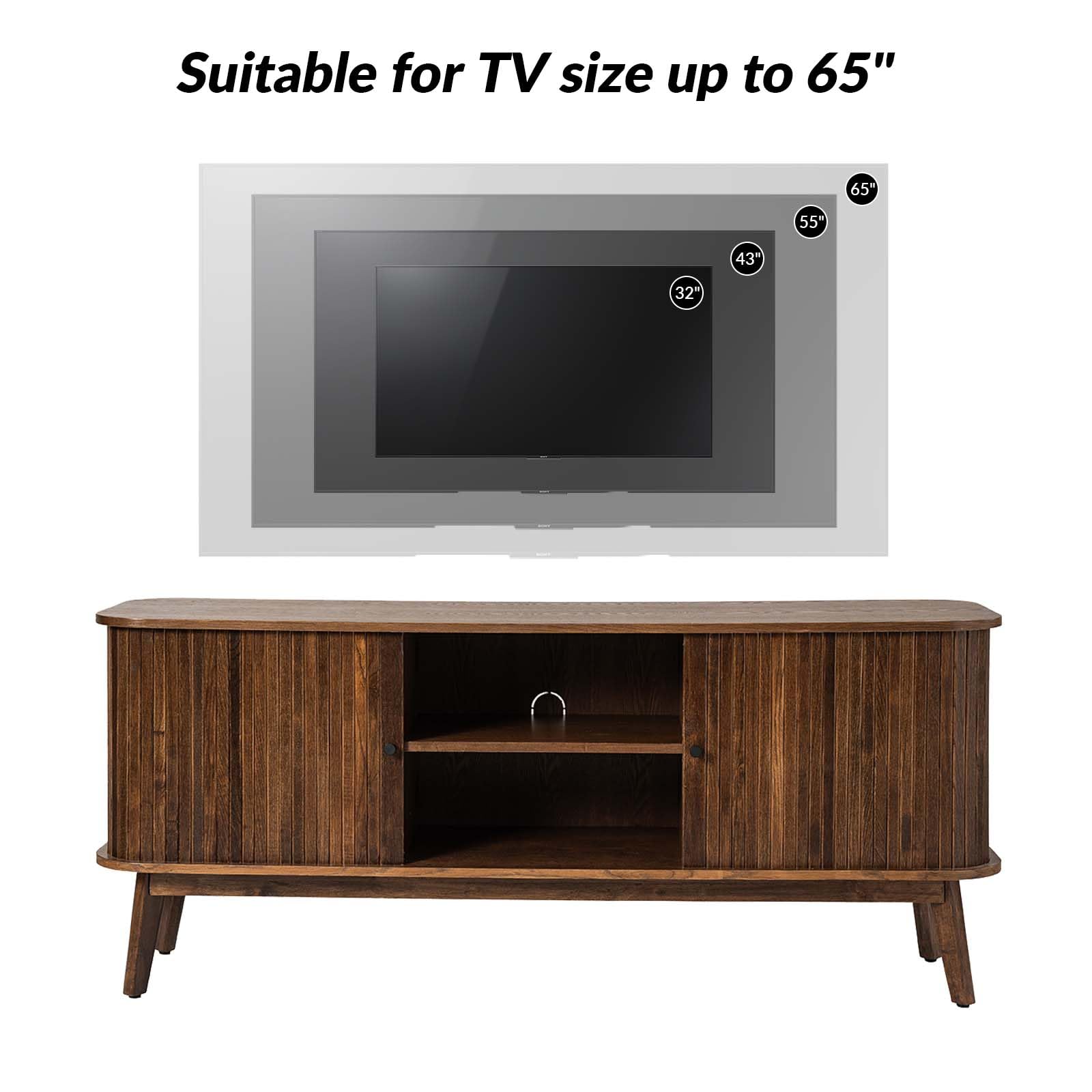Mid Century Modern TV Stand with Sliding Barn Doors