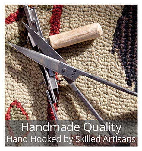 Pinecones & Berries Hand-Hooked Wool Throw Pillow 14x14