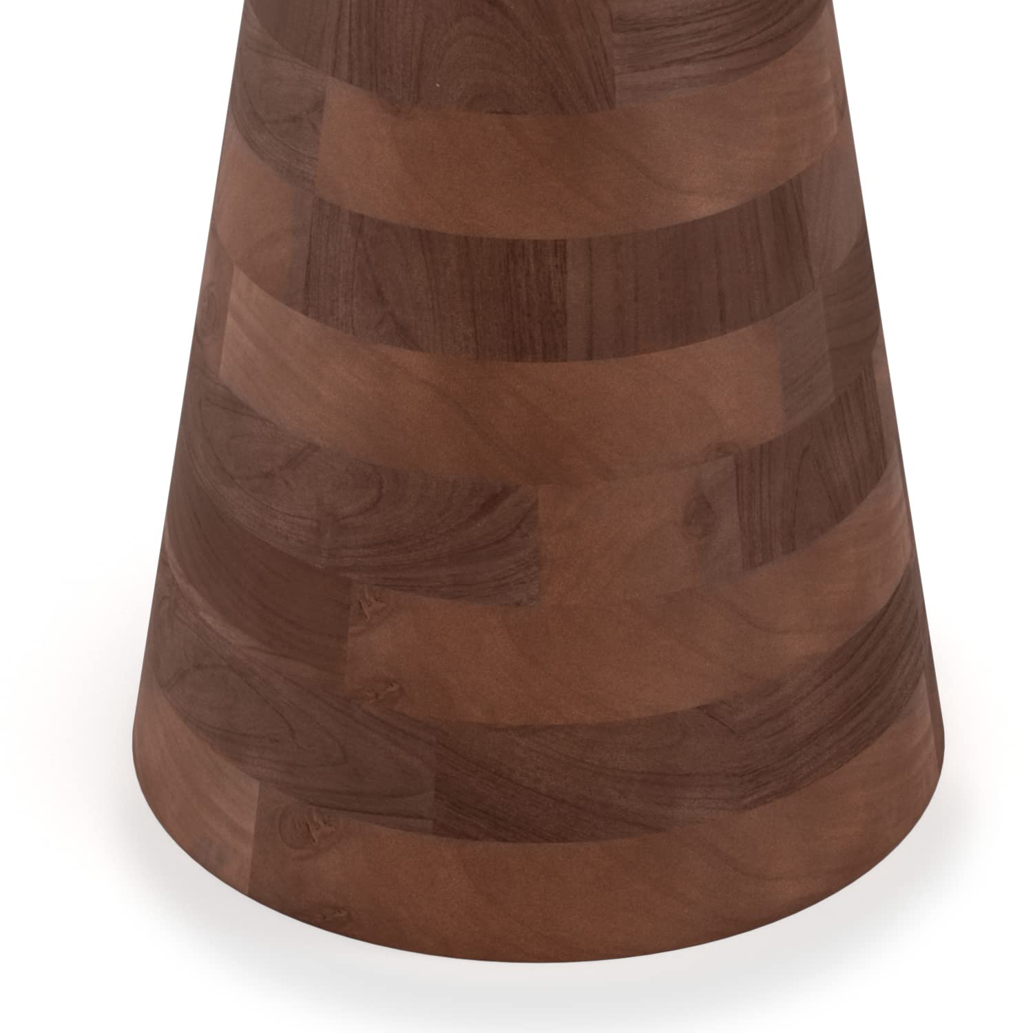 Kramer End Table - 16 Inch Round Acacia Wood Accent Table with Cone Pedestal Base