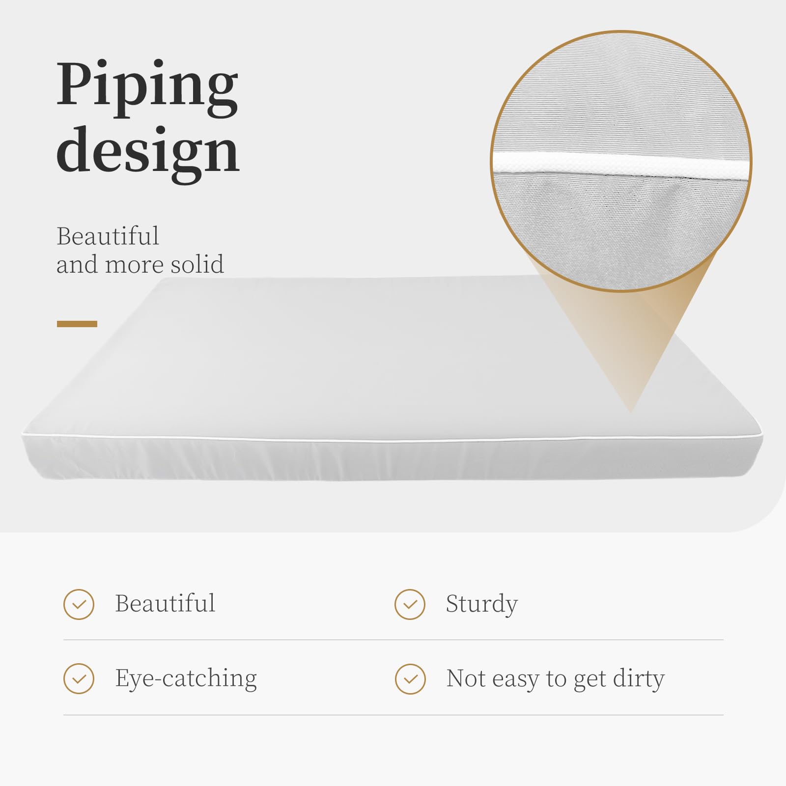 Twin Size Outdoor Patio Daybed Cushion Cover with Zipper