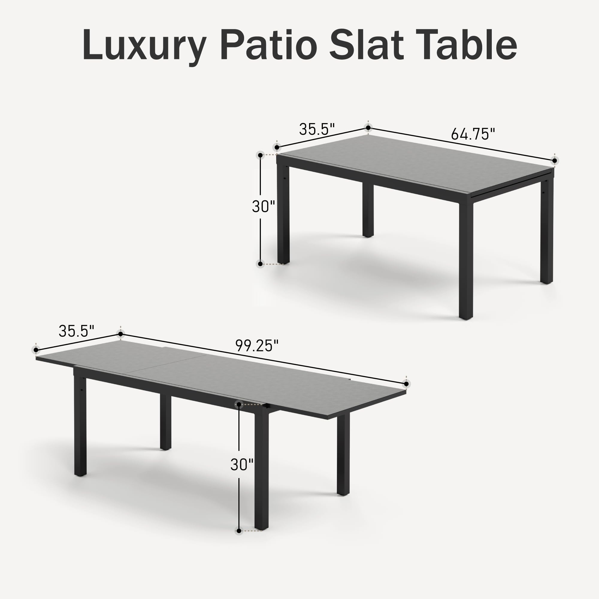 Extendable Metal Outdoor Dining Table