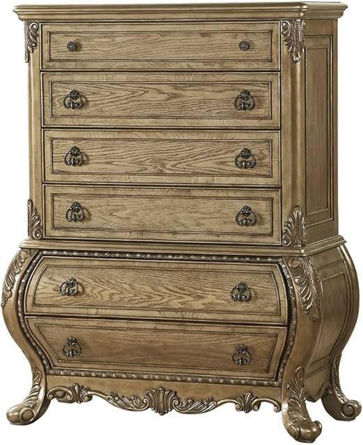 Wood Nightstand with 3 Drawers in Vintage Oak