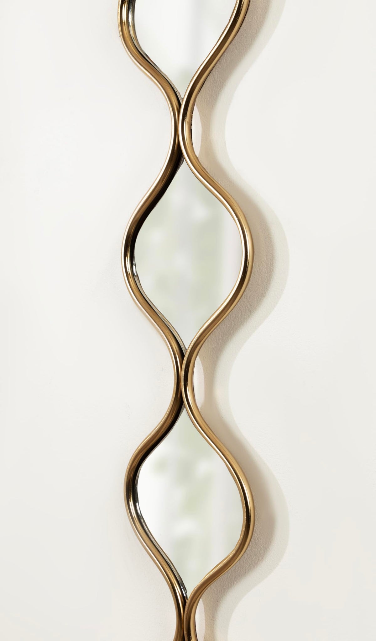 Loxi Slim Teardrop Panel Wall Mirror 7 x 42 Gold