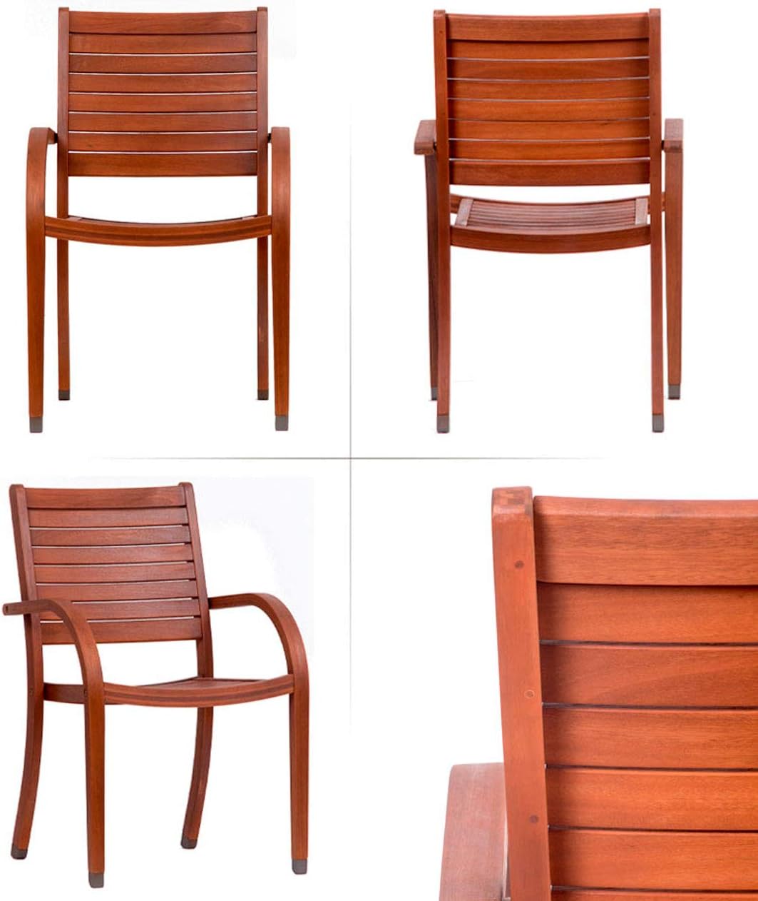 Amazonia 7-Piece Patio Dining Set, Dark Teak Finish and Ideal for Outdoors