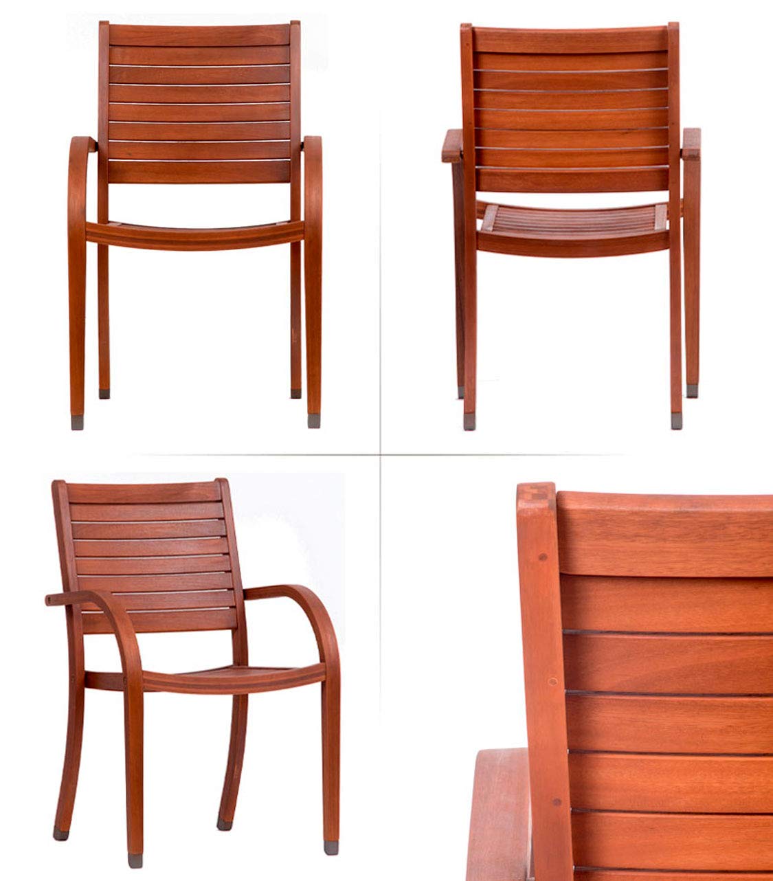 Amazonia 7-Piece Patio Dining Set, Dark Teak Finish and Ideal for Outdoors