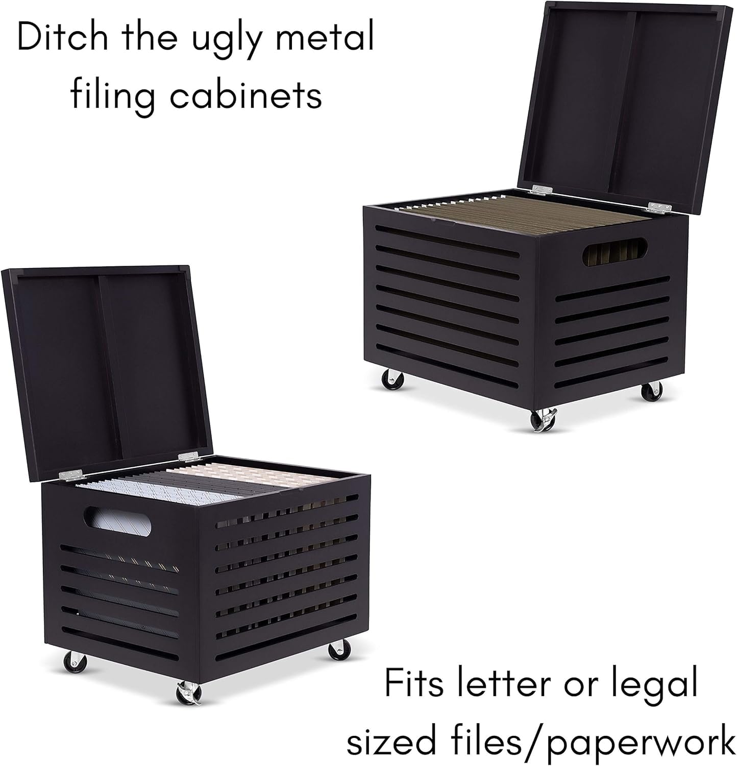 Bamboo Rolling File Storage Organizer