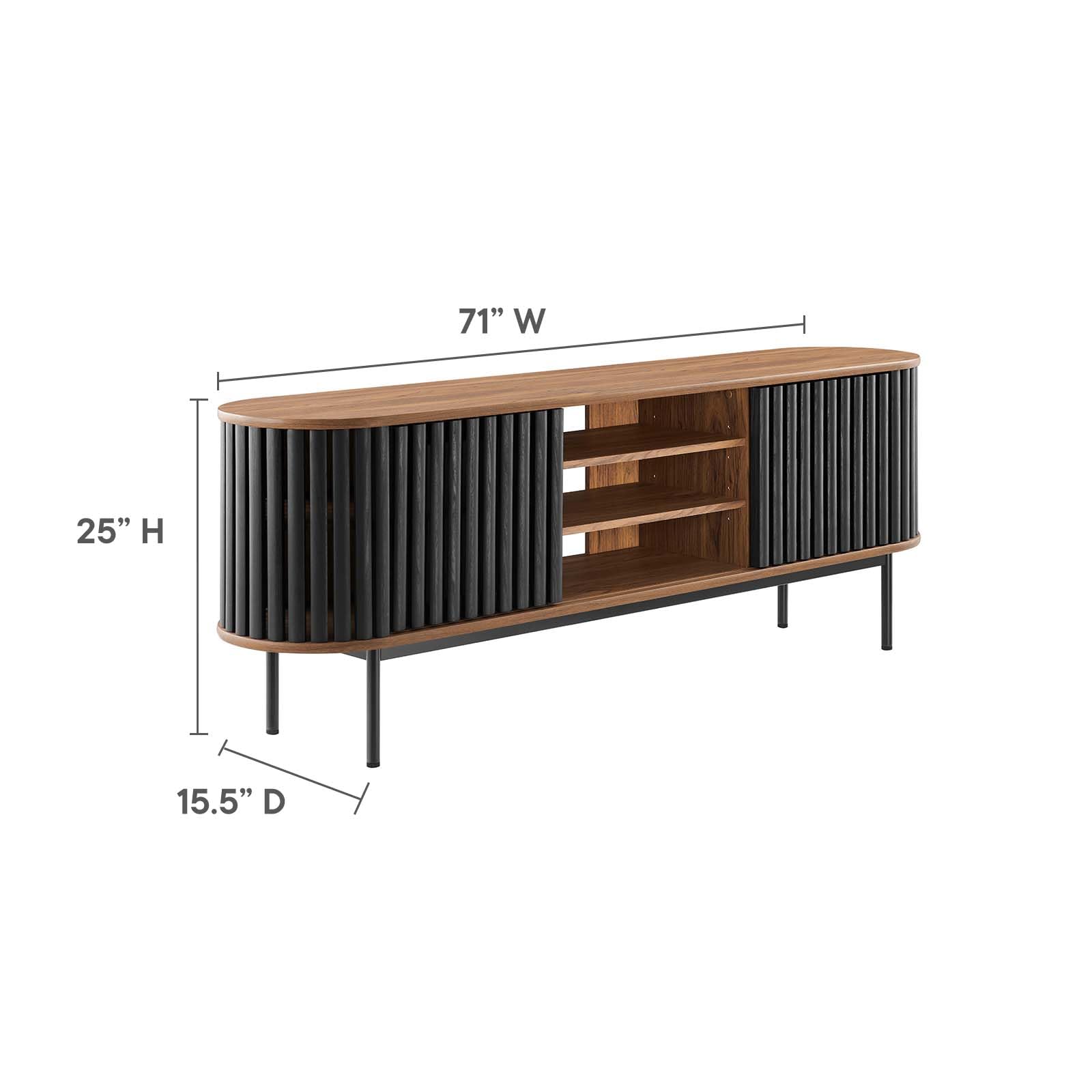 71" TV Stand - Walnut Black