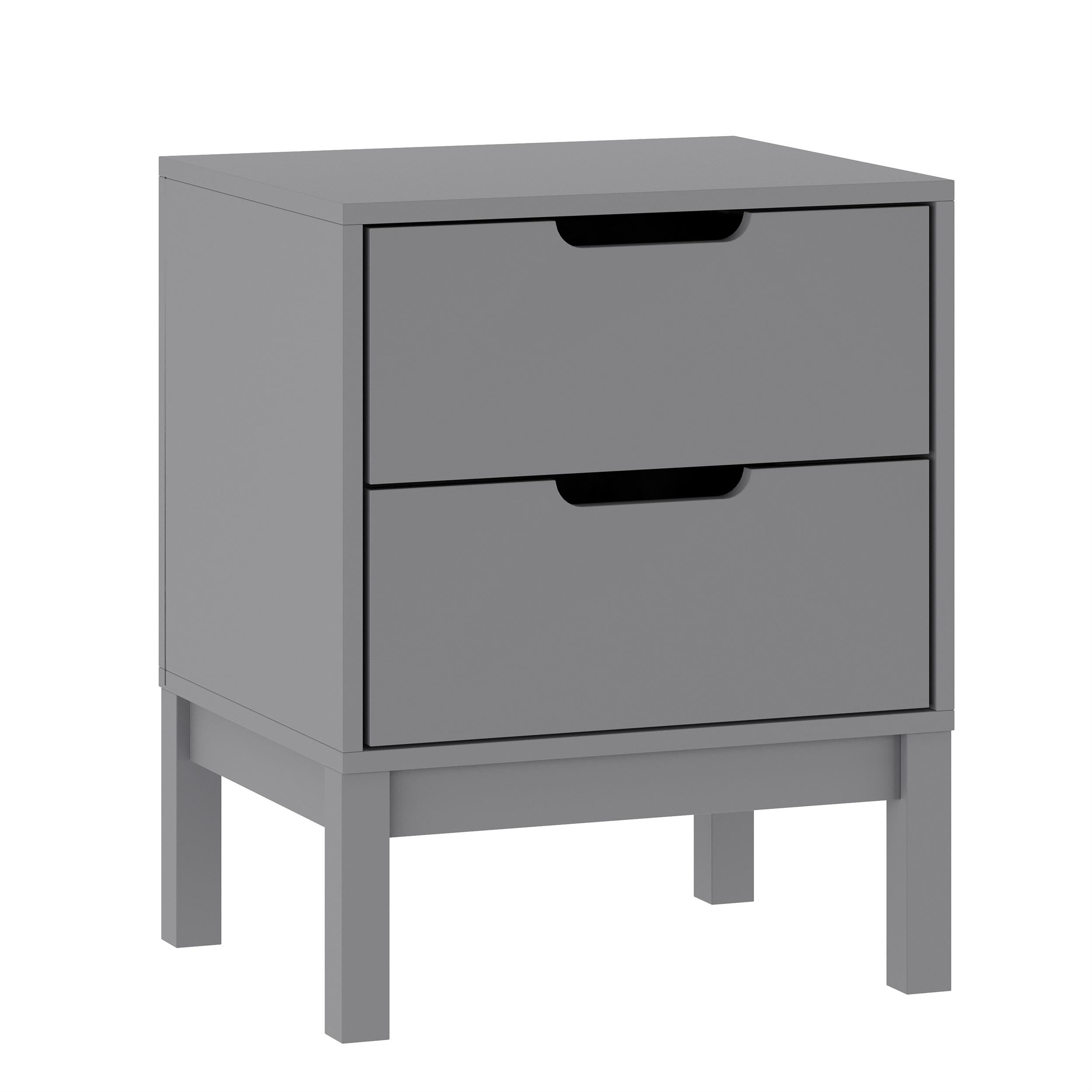 Wood Nightstand with 2 Storage Drawers