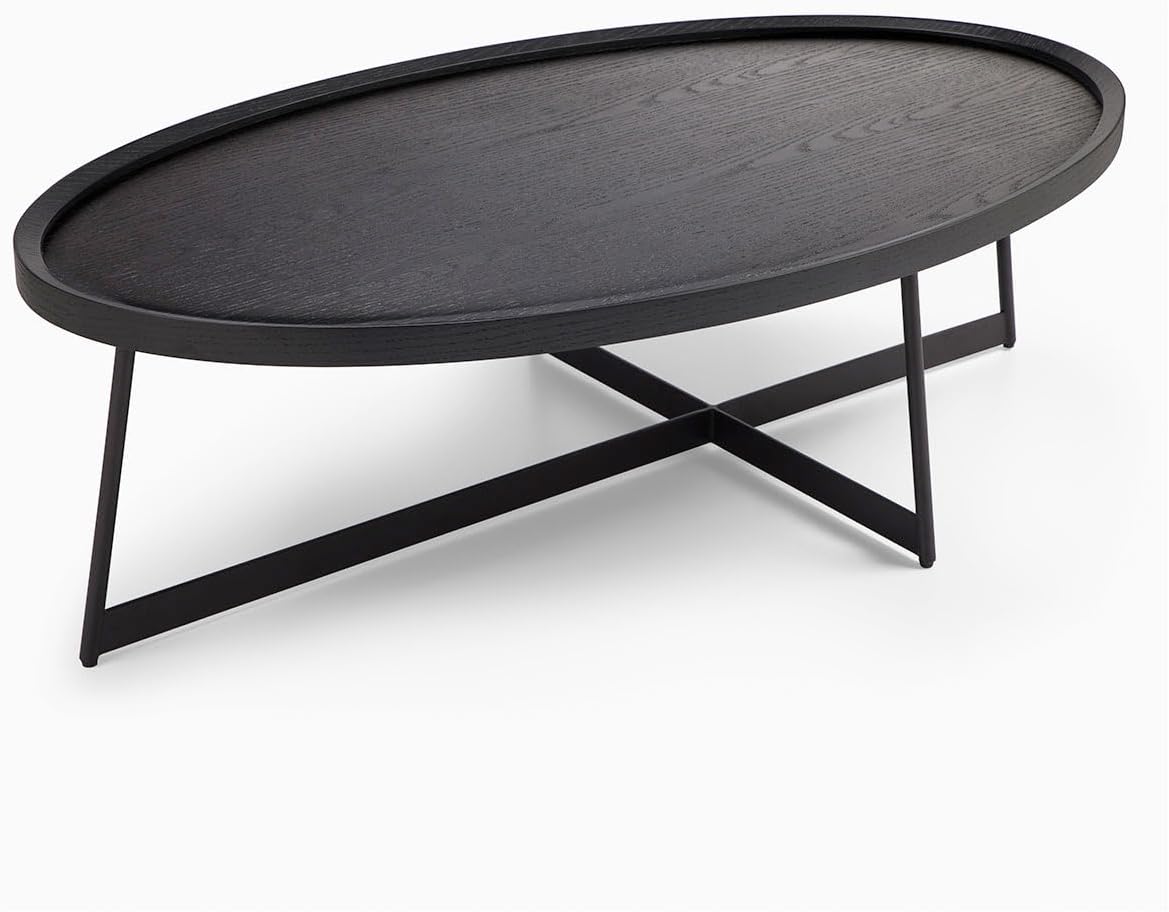 Oval Coffee Table with Metal Legs