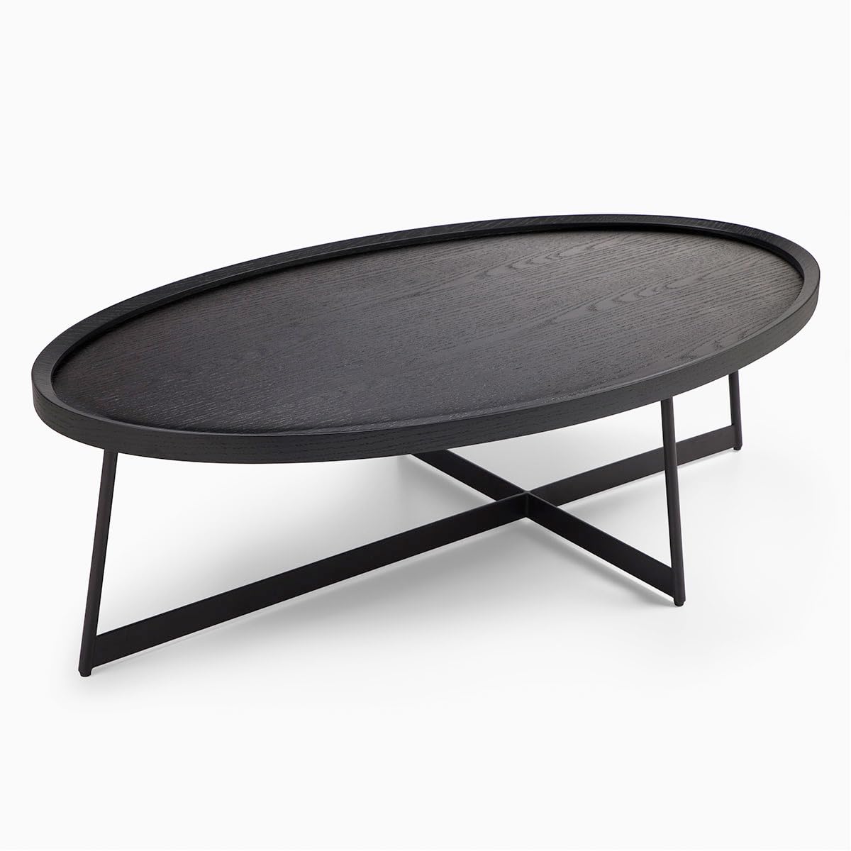 Oval Coffee Table with Metal Legs