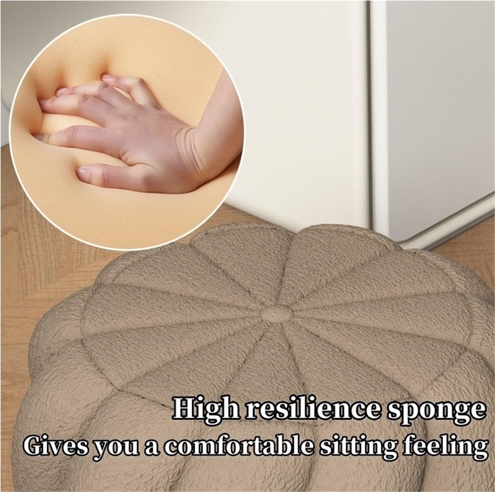 Round Upholstered Ottoman Footstool