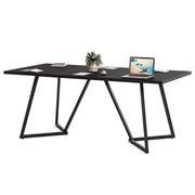 70.86-Inch Black Conference Table for 8