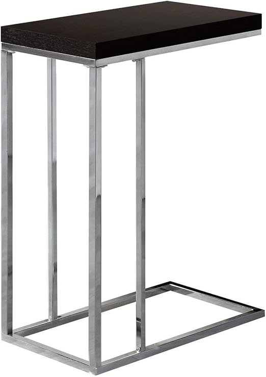 C-Shaped Accent Table with Chrome Base
