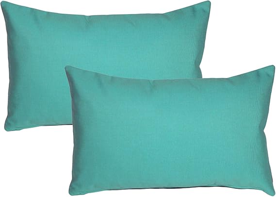 Sunbrella Indoor Outdoor Throw Pillows 12x20 Rectangular 2-Pack Black