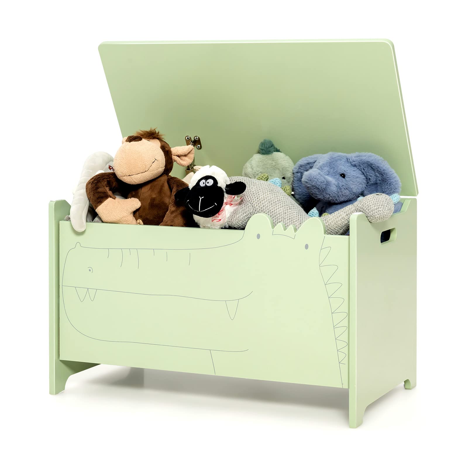 Wooden Toy Storage Chest with Safety Hinge