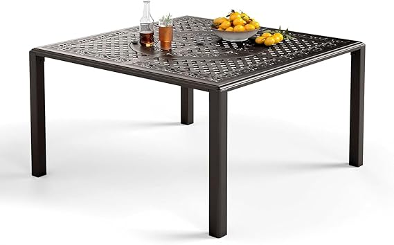 Cast Aluminum Outdoor Dining Table for 6
