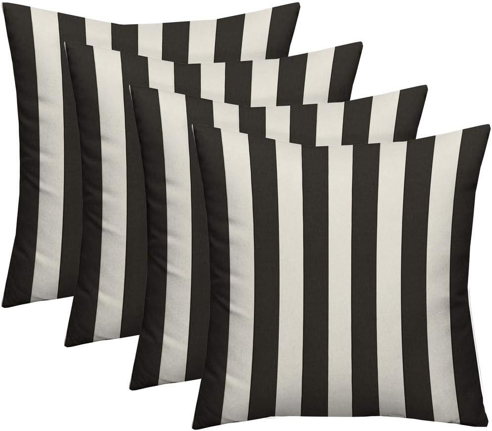 Square Throw Pillows Set of 4 - 24x24 Outdoor Patio Accent Pillows