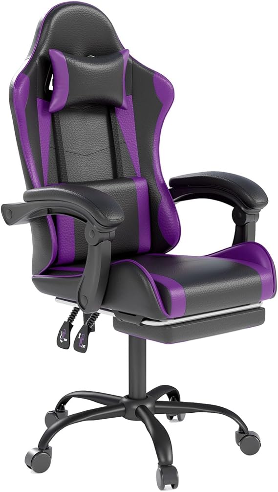 Gaming Chair with Headrest and Lumbar Support