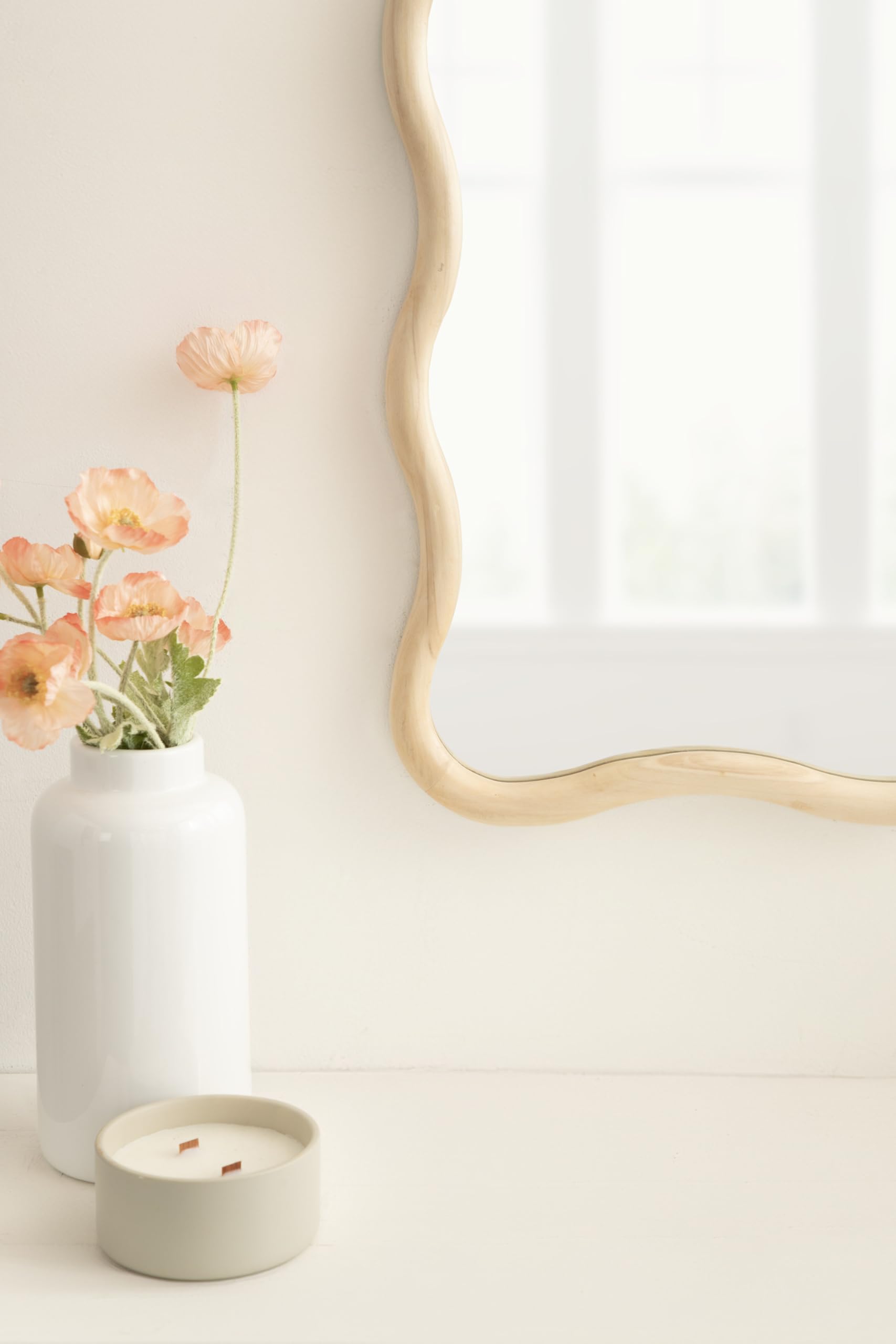 Modern Scalloped Rectangle Wall Mirror 24x36
