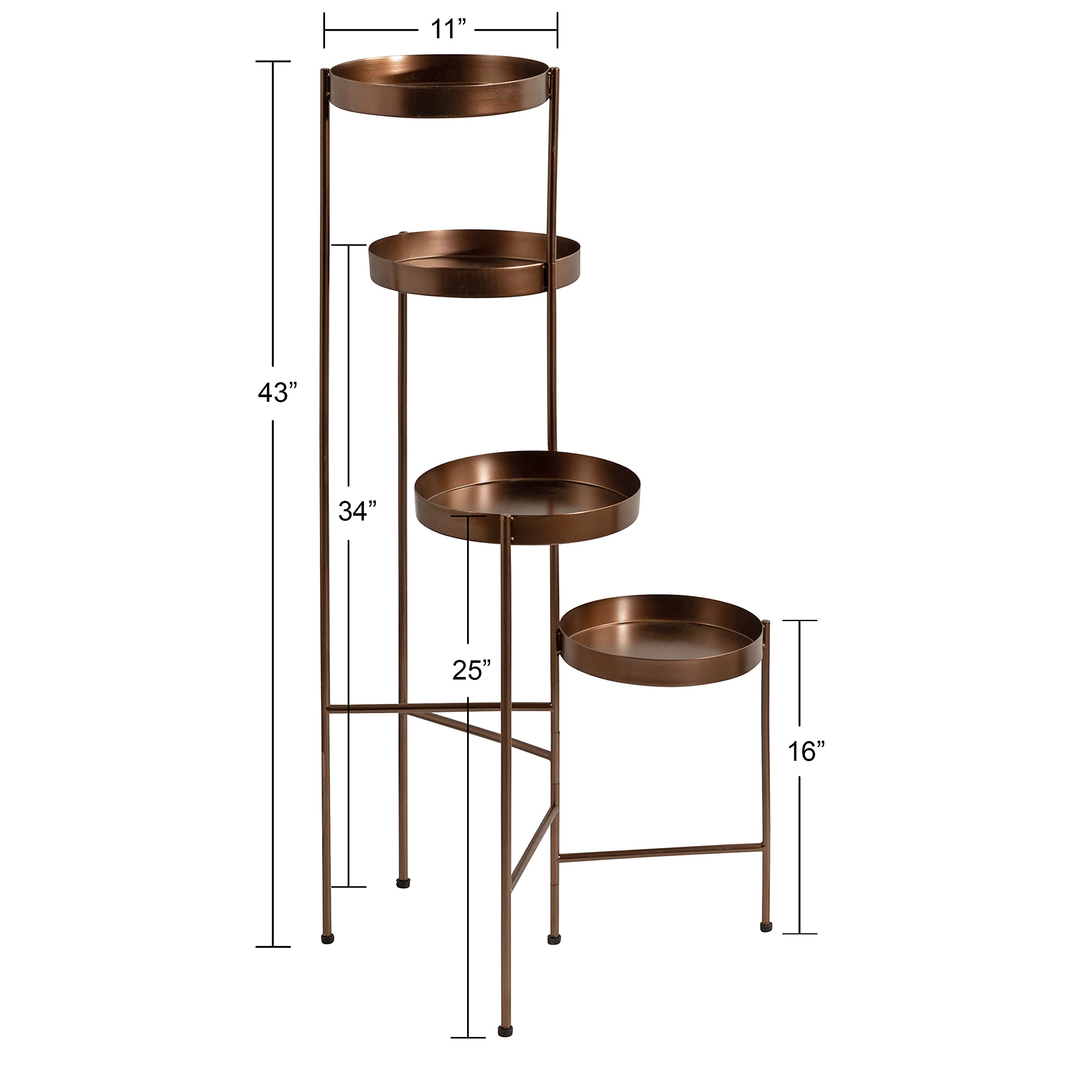 Modern 4-Tier Plant Stand - Bronze Folding Display Rack