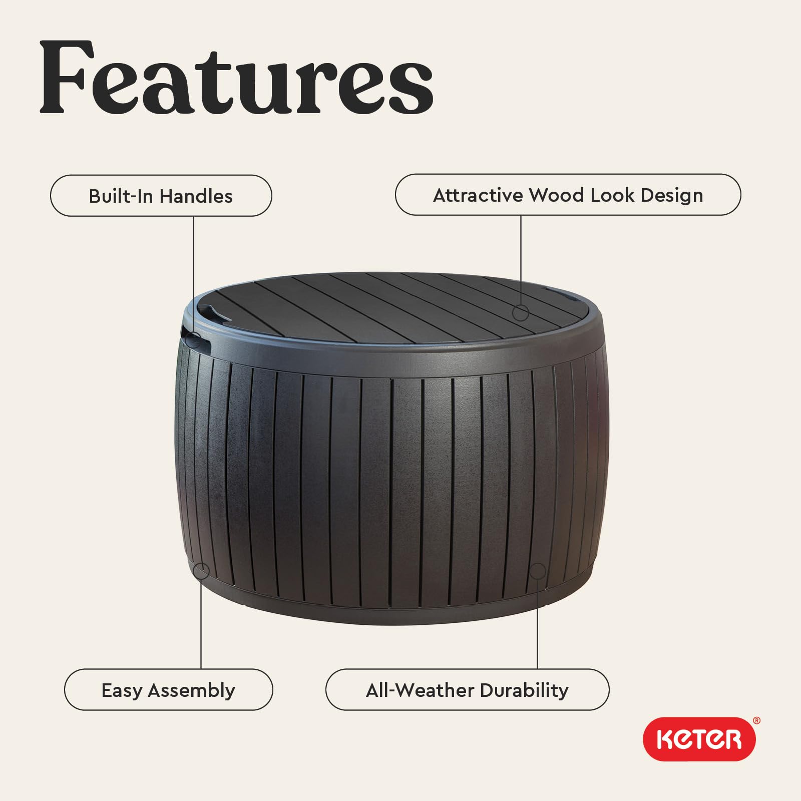37 Gallon Outdoor Deck Box