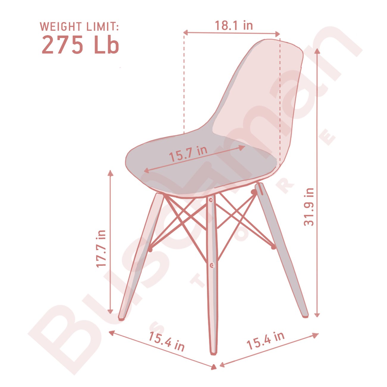 Mid Century Modern Dining Chairs Set of 4 White