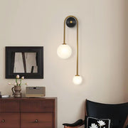 Globe Glass Wall Sconce 2-Light Modern Brushed Brass