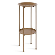 Mahdavi Modern Plant Stand Table - 12 x 12 x 27 - Gold Textured Accent