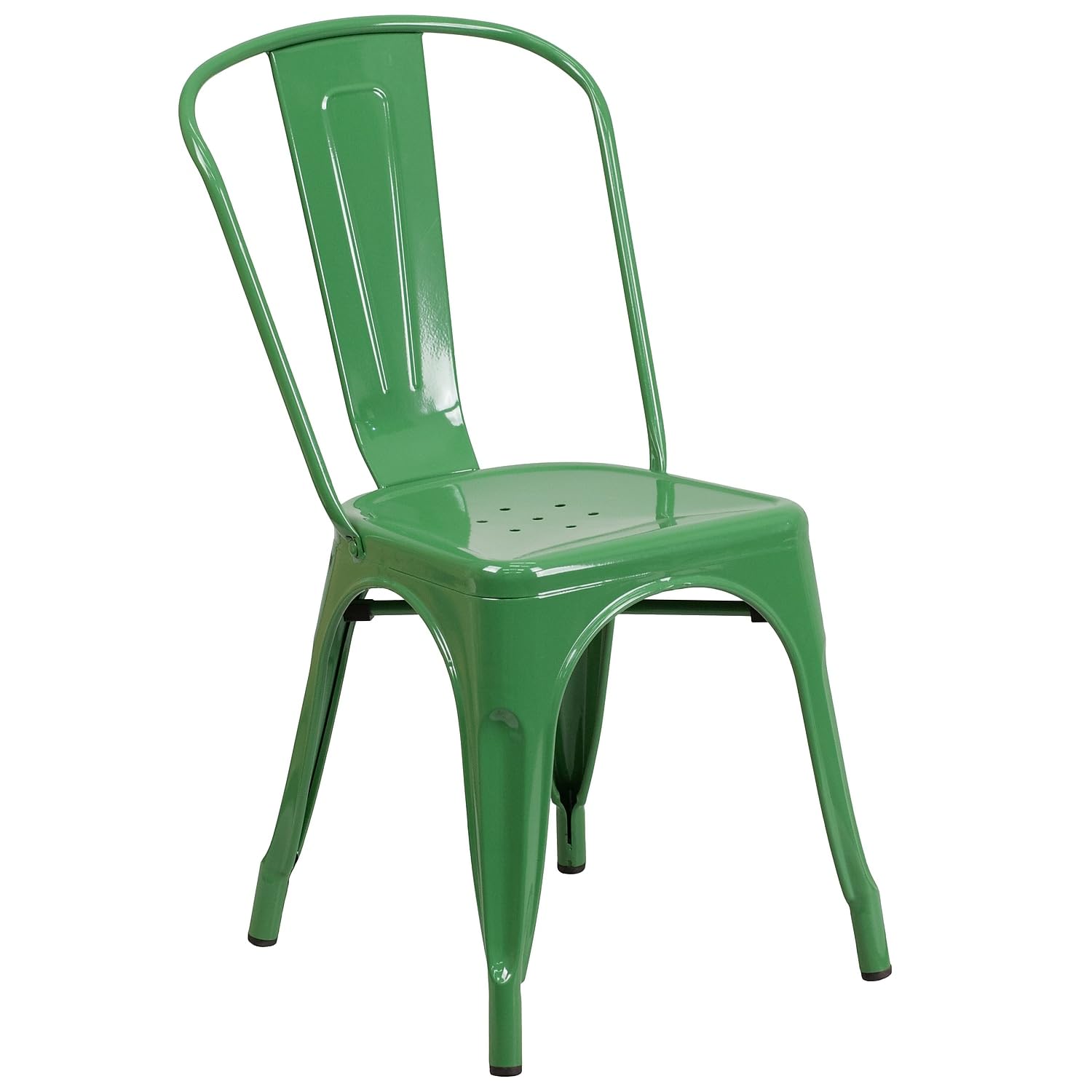 Green Metal Indoor-Outdoor Stackable Chair - 4 Pack
