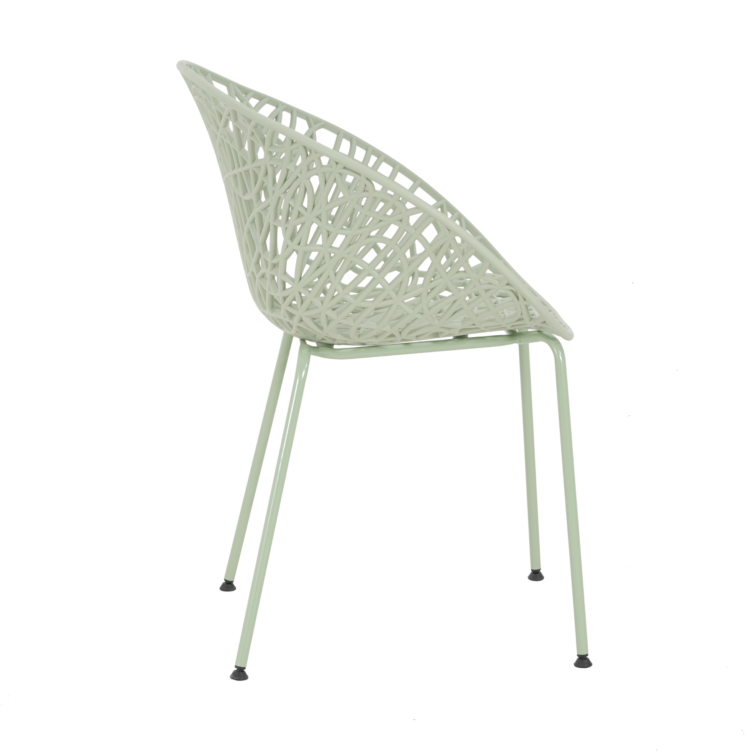 Outdoor Dining Chair Set of 2 - Weather-Resistant Perforated Side Chairs