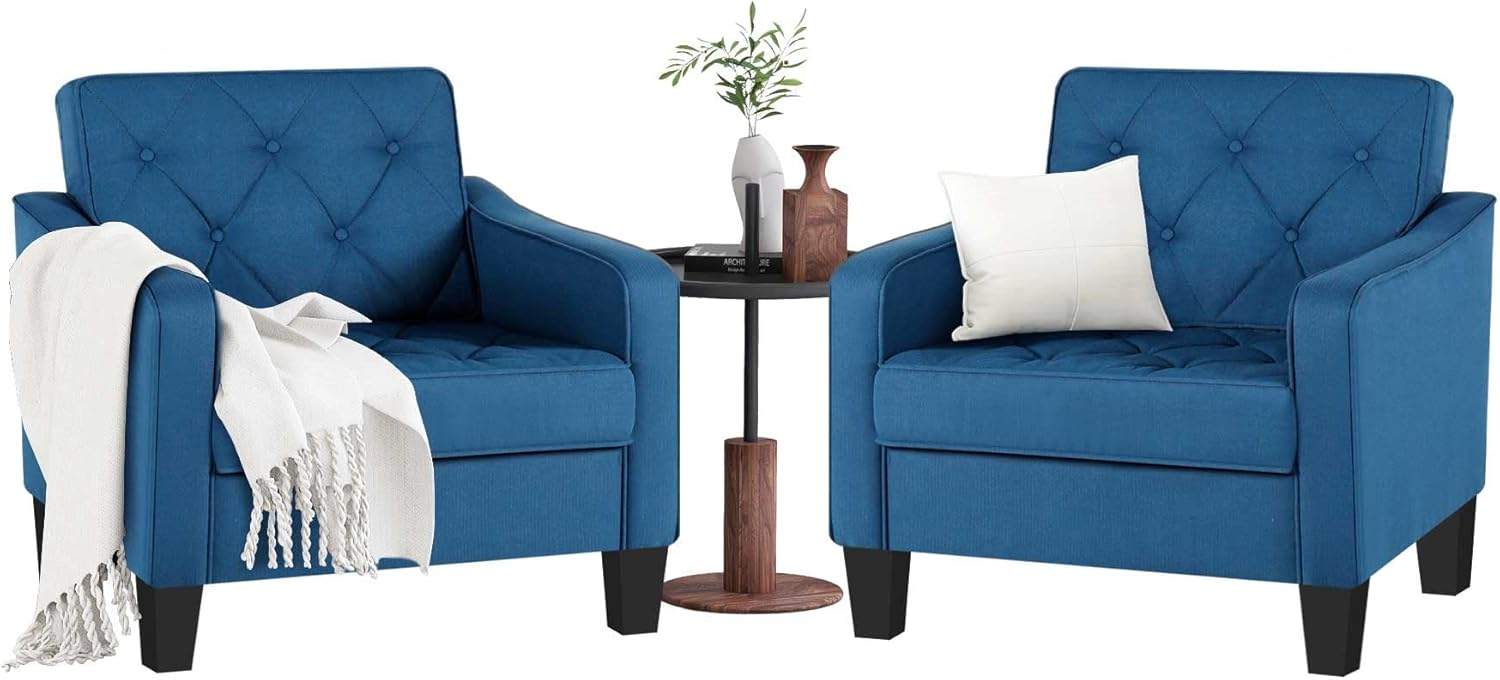 Mid-Century Tufted Accent Chair Grey