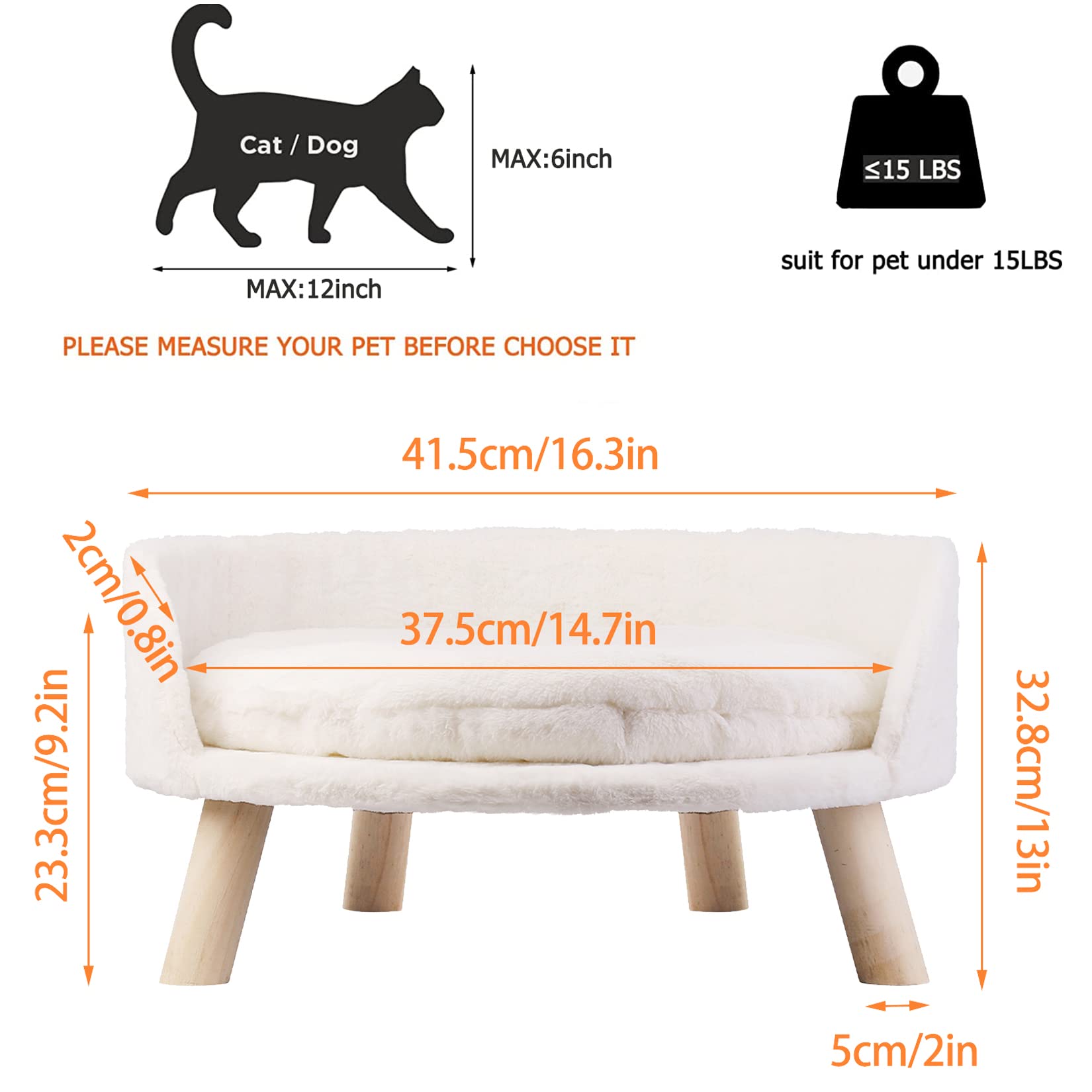 Elevated Pet Bed with Cozy Waterproof Pad