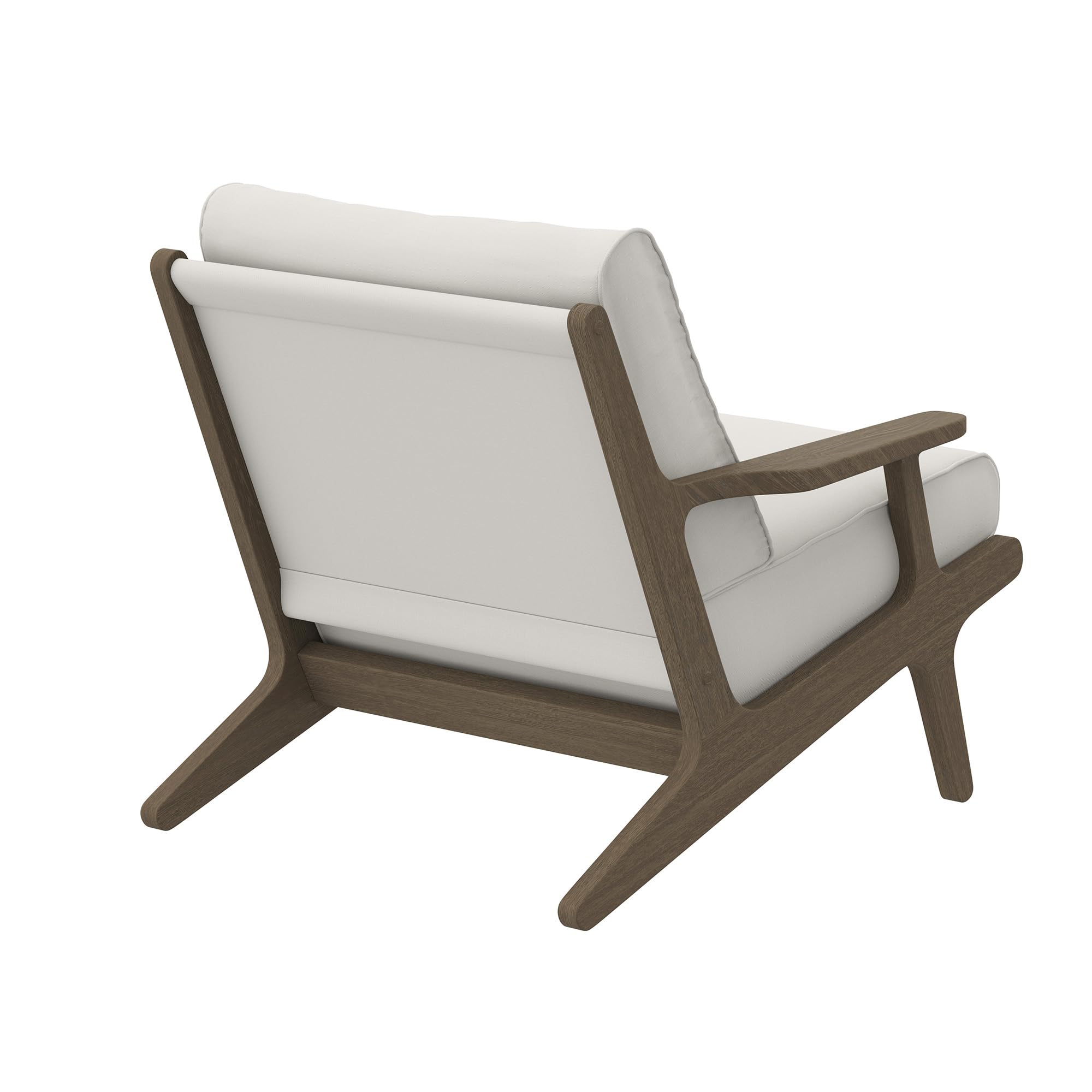 Saratoga Teak Outdoor Lounge Chair - Weathered Gray White