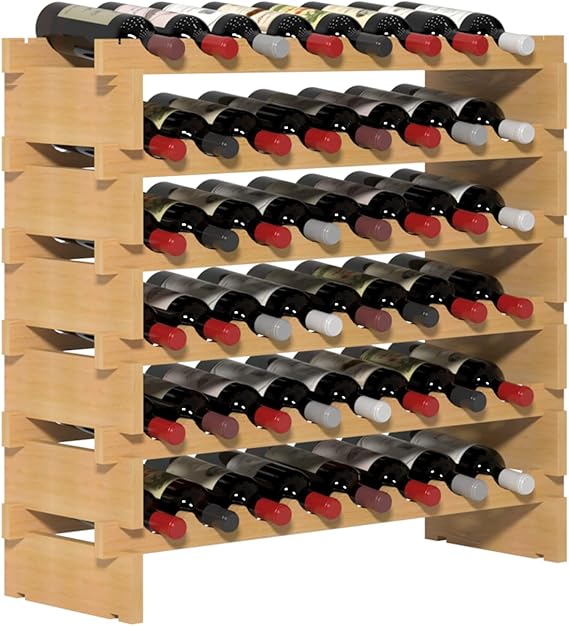 120-Bottle Pine Wood Wine Rack Stand