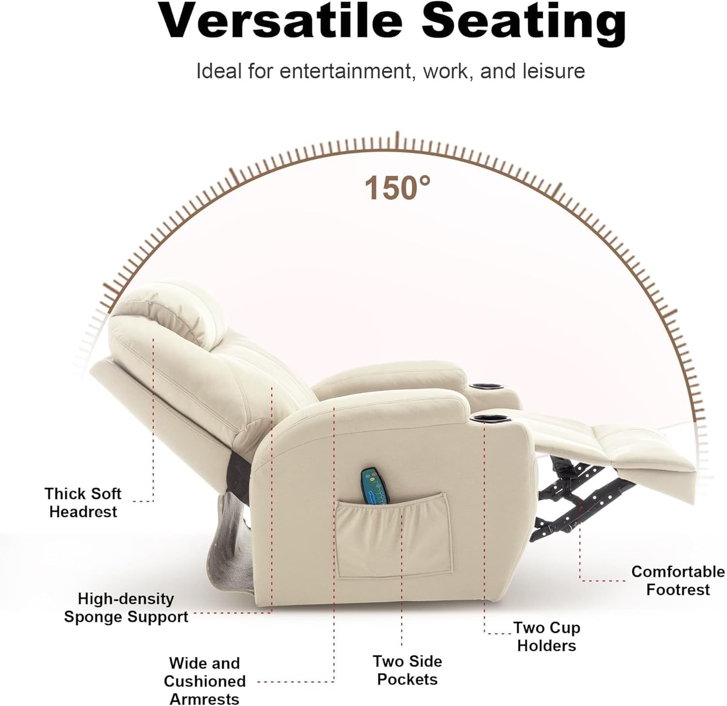 Power Lift Recliner Chair with Massage and Heating