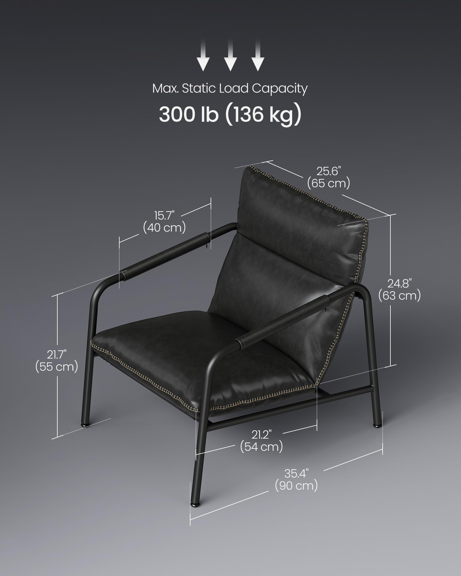 Mid-Century Modern Accent Chair with Metal Frame