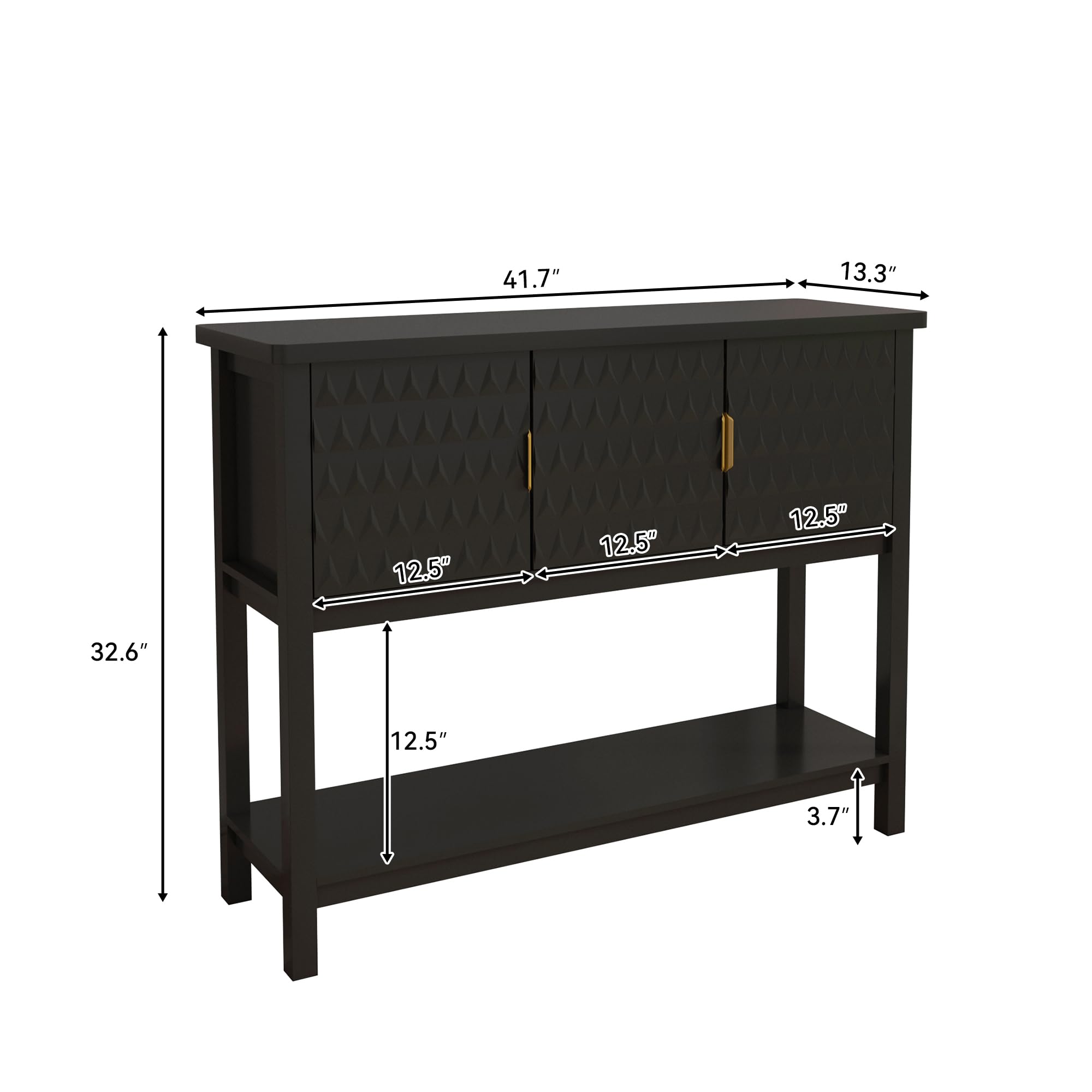 Modern Console Table with Diamond Pattern Doors