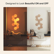 Wood Look Smart Hexagon Wall Lights 13-Pack