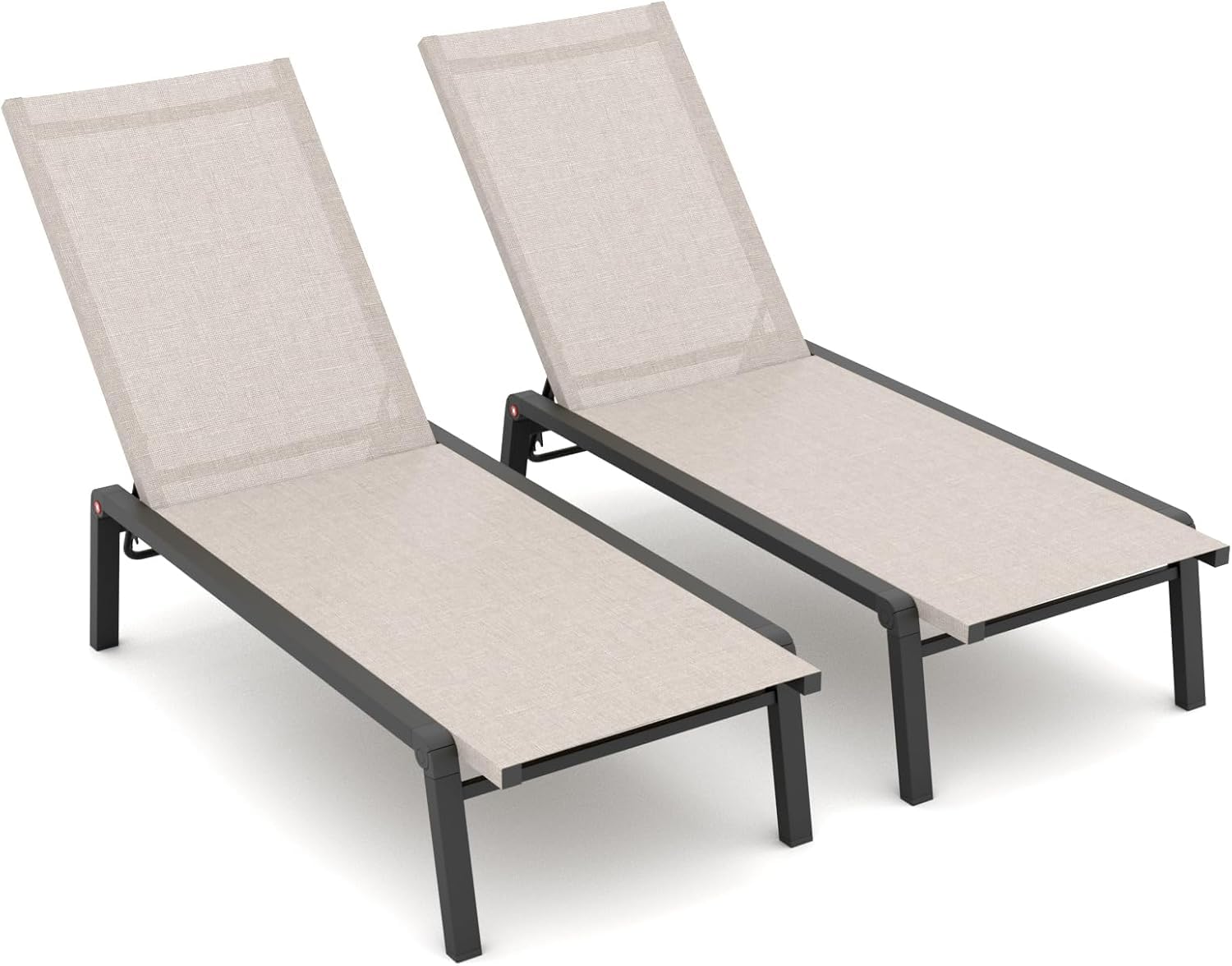 Adjustable Foldable Chaise Lounge Chair Set of 2