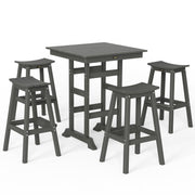 5-Piece Outdoor Bar Set with 4 Stools
