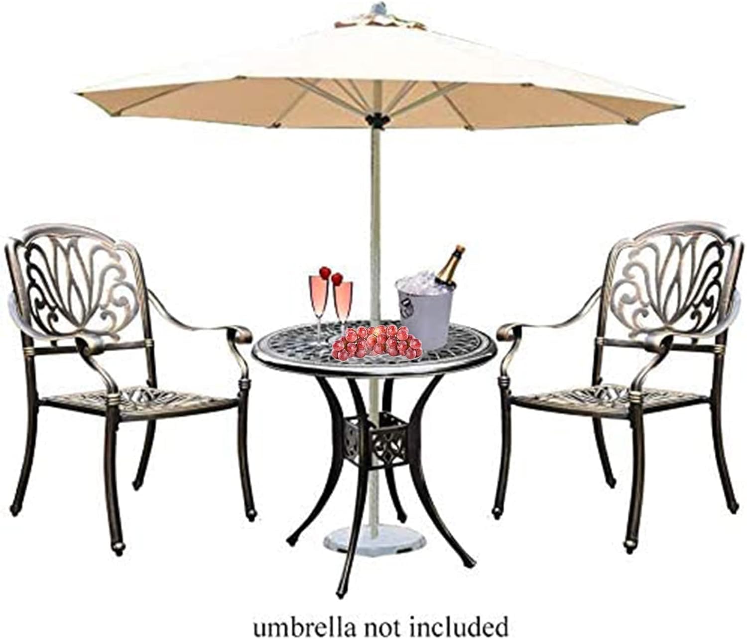 3 Piece Cast Aluminum Patio Bistro Set