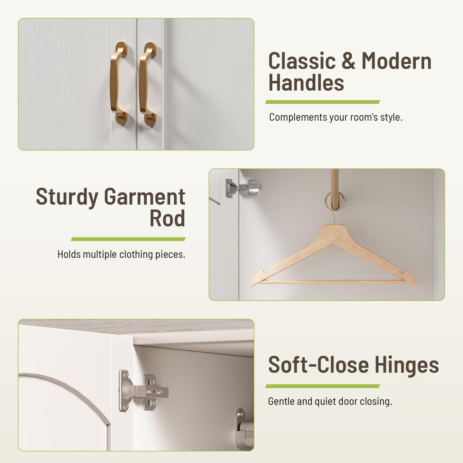 Armoire Wardrobe Closet with Full-Length Mirror