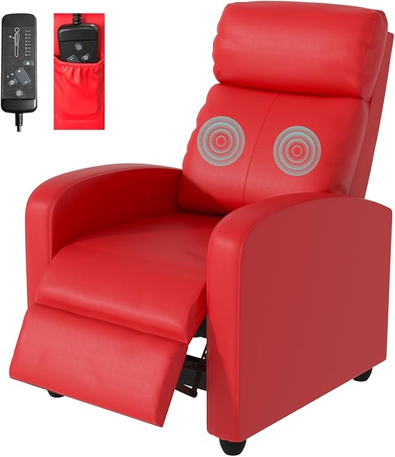 Adjustable Massage Recliner Chair with Footrest