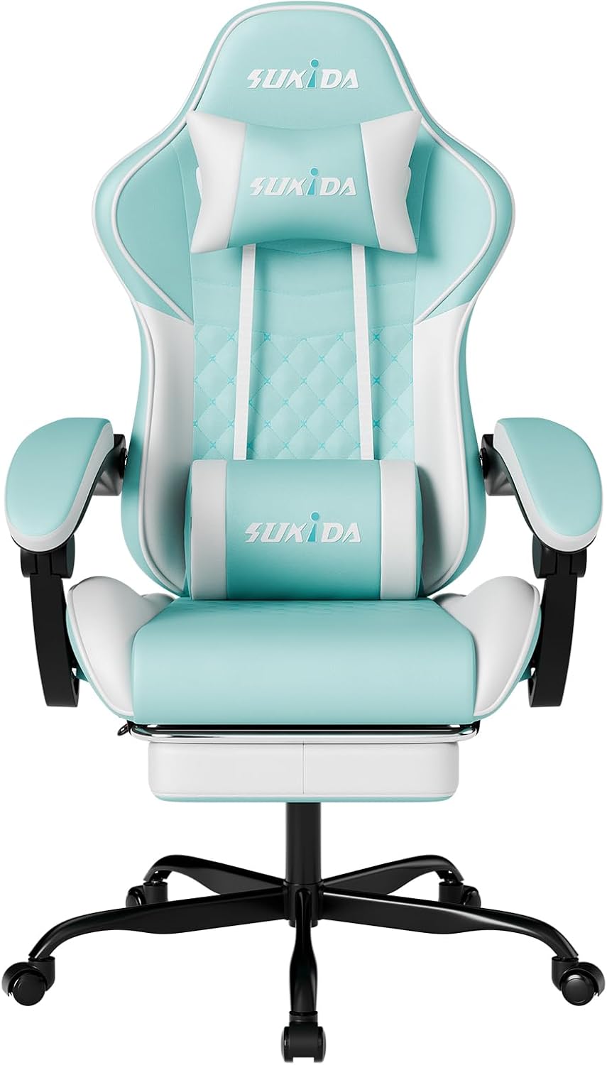 Ergonomic Gaming Chair with Massage Lumbar Support