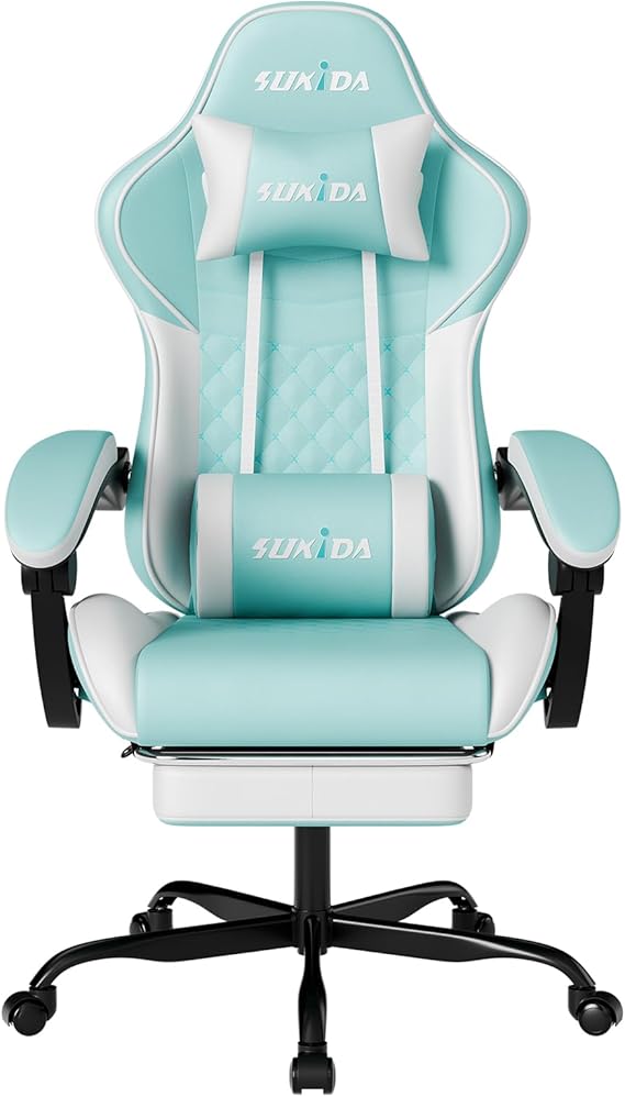 Ergonomic Gaming Chair with Massage Lumbar Support