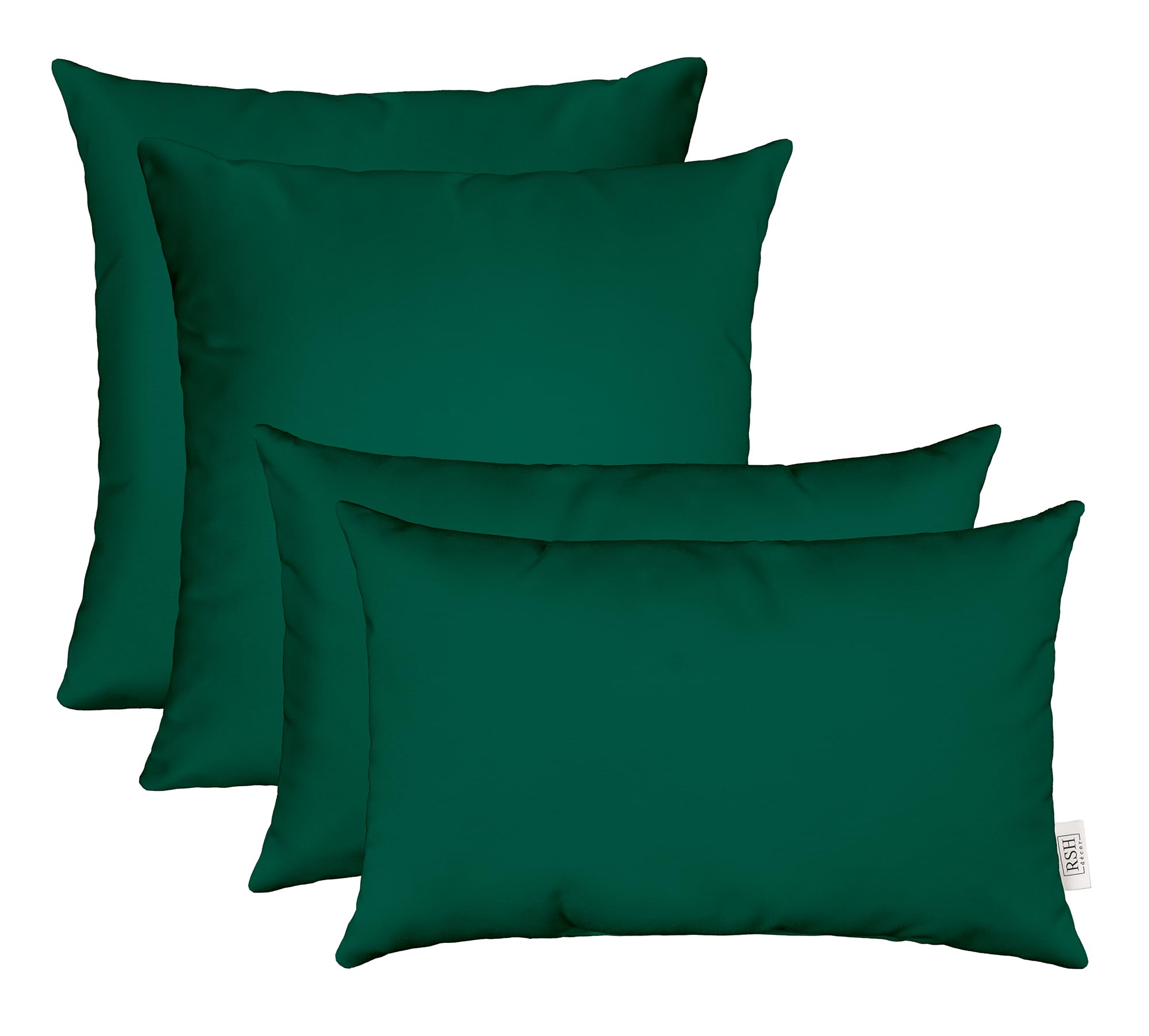 Lumbar & Square Throw Pillows Set of 4 - All-Weather Outdoor Accent Pillows
