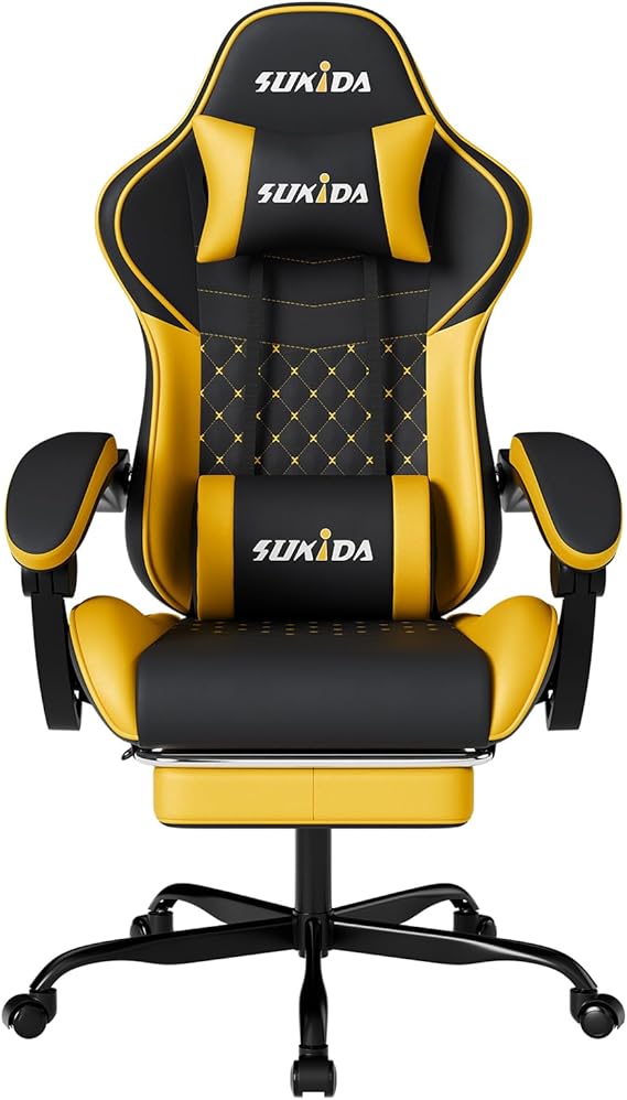 Ergonomic Gaming Chair with Massage Lumbar Support