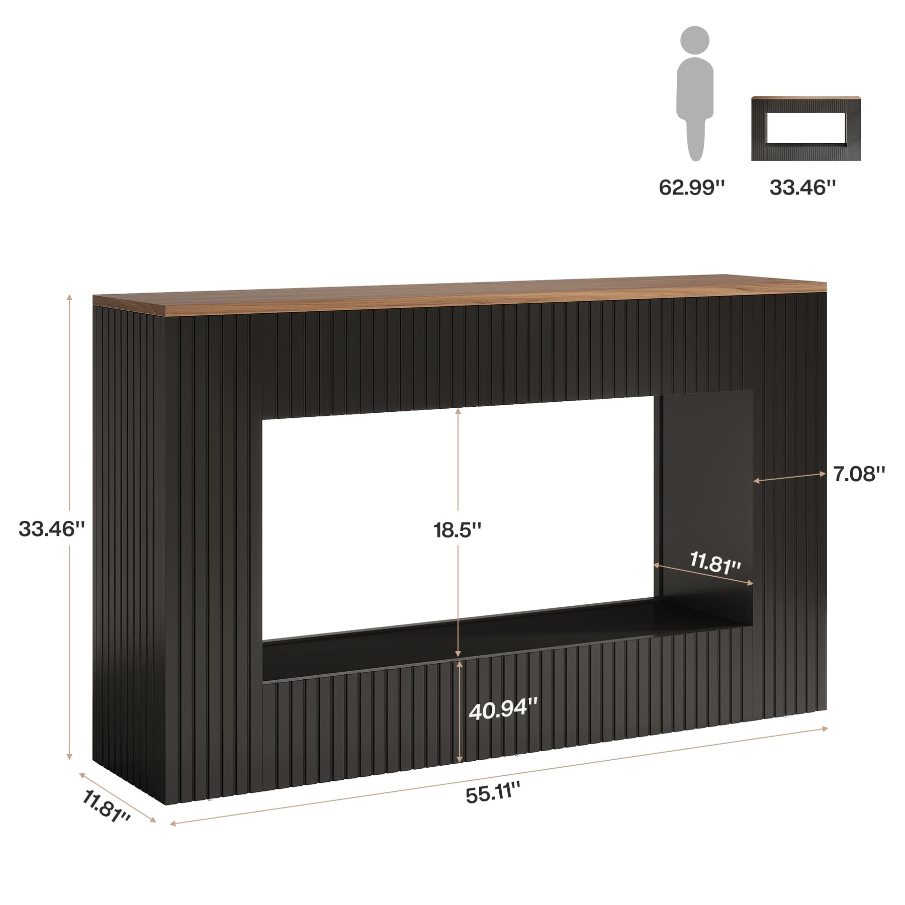 55-Inch Modern Console Table with Storage