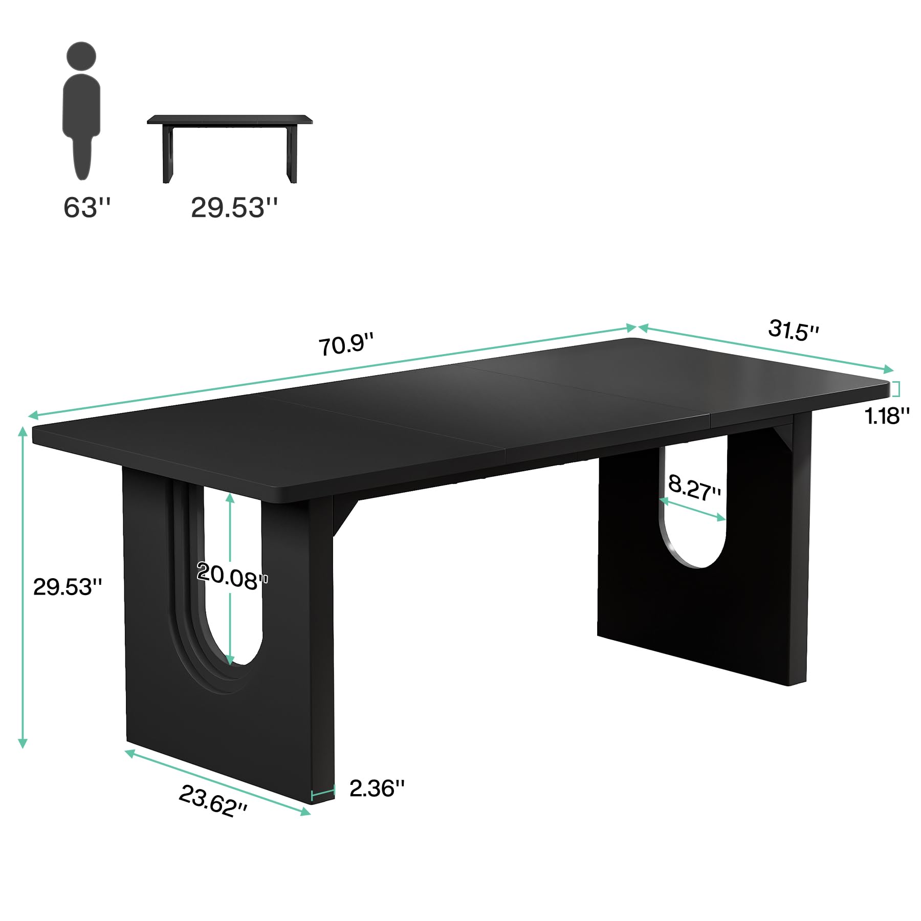 Modern Executive Desk 70.9"